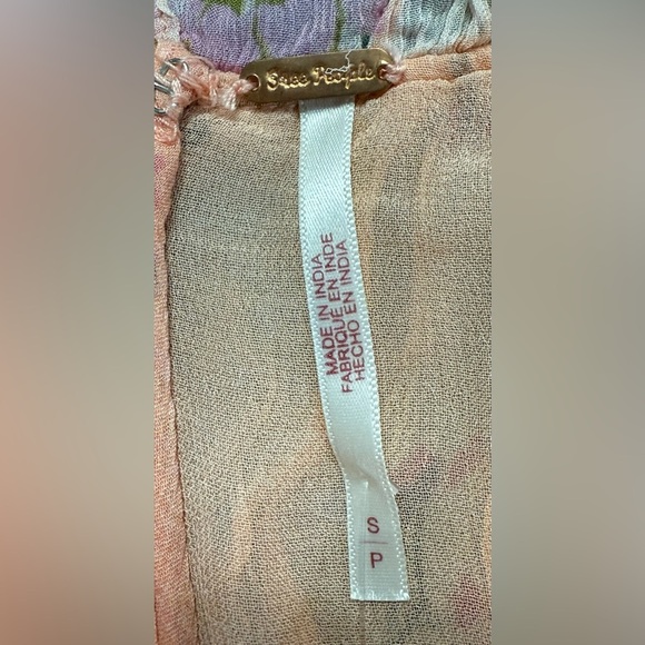 Free People Peach Floral Off-Shoulder Mini Dress- NWT ****4.99 SHIPPING**** - Picture 5 of 6